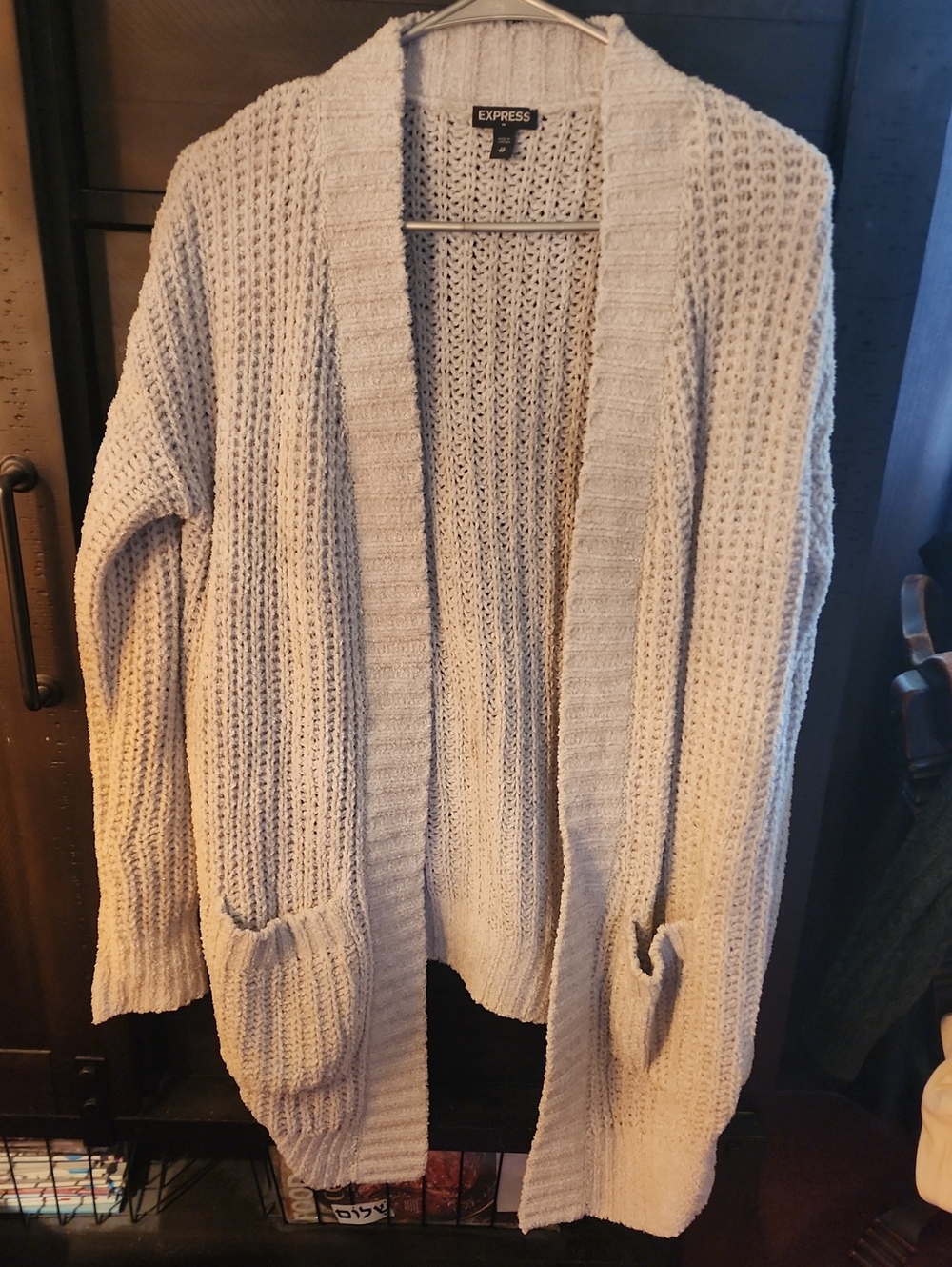 Soft And Cozy Express Beige Open-Front Chunky Knit Cardigan